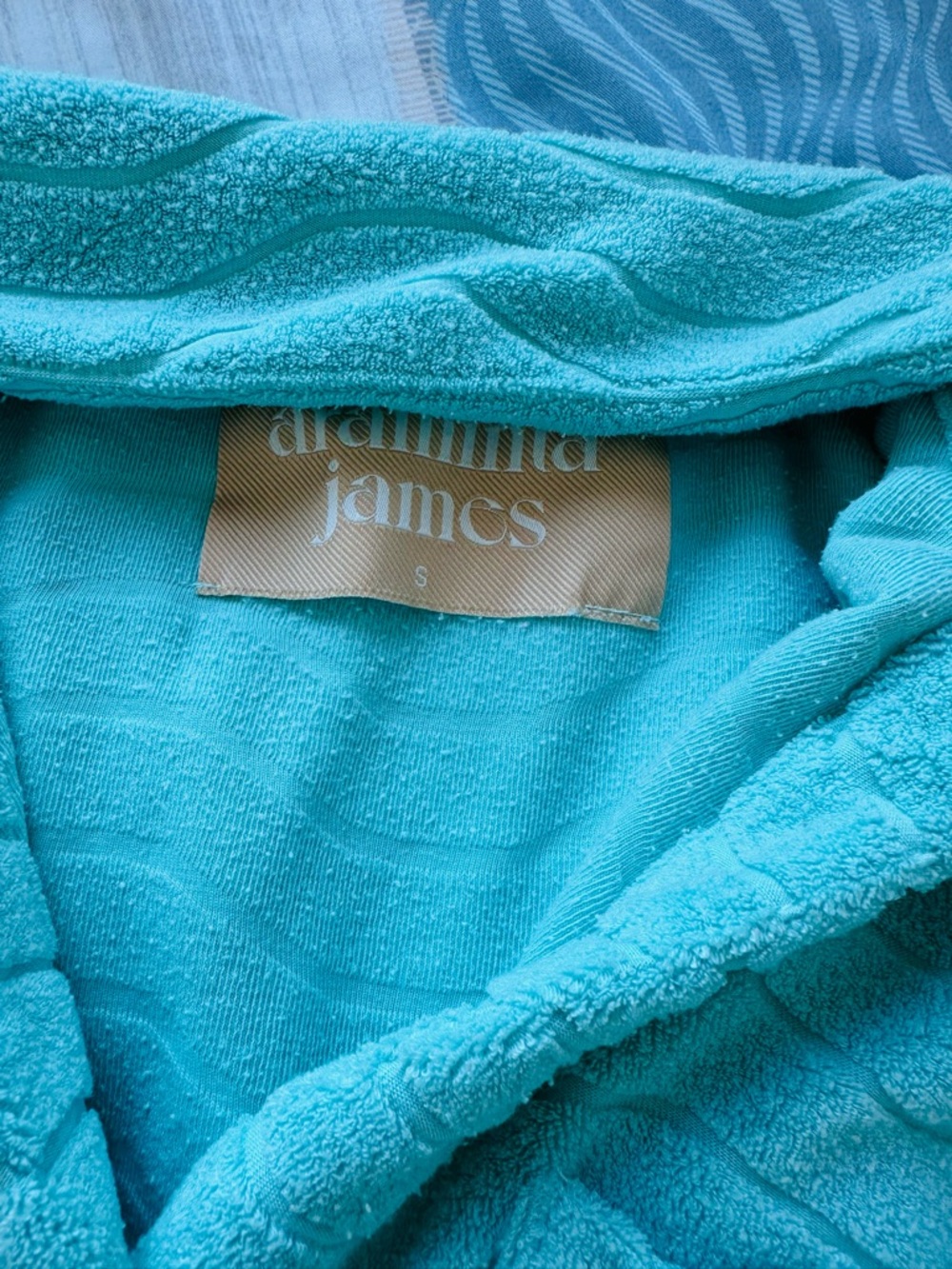 Turquoise Button-Up Short Lounge Set - Picture 5 of 6